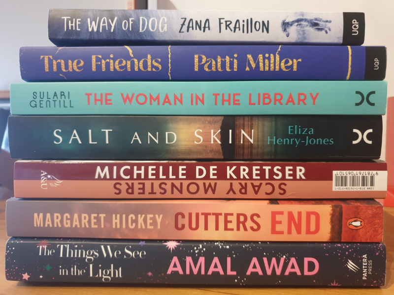 Book stack of festival titles