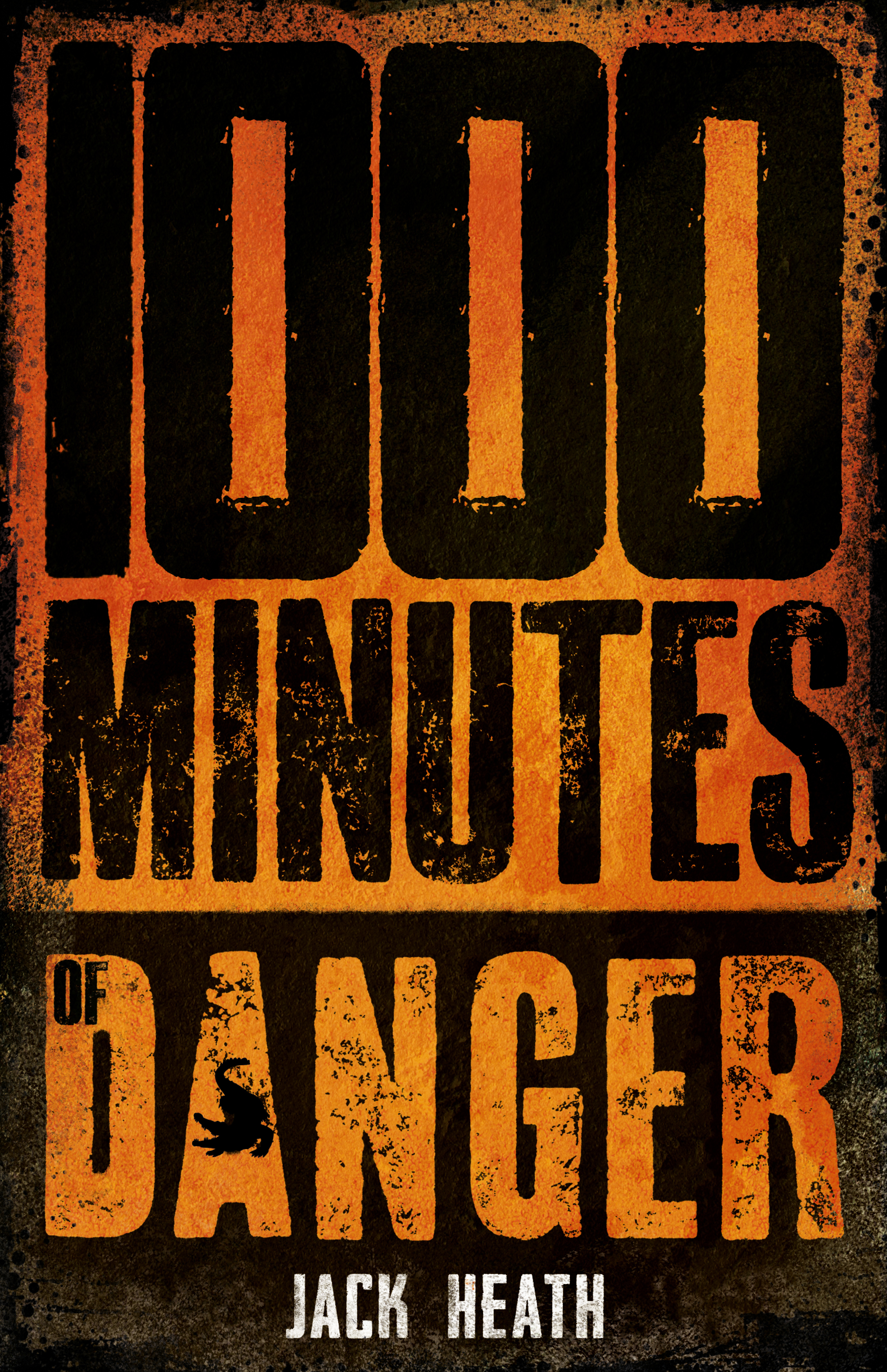 Book cover for "1000 Minutes of Danger" by Jack Heath, featuring bold black text on a vibrant orange background.
