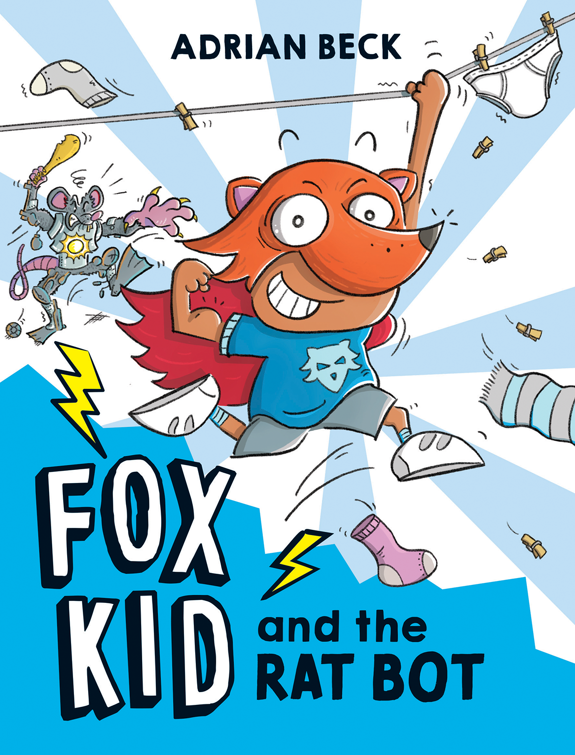 Book cover for "Fox Kid and the Rat Bot" by Adrian Beck